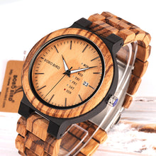 Load image into Gallery viewer, Bobo Bird Natural Solid Wood Wristwatch For Men Fashion Mens Wooden