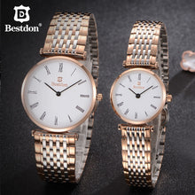 Load image into Gallery viewer, Unisex Stainless Steel Rose Watch Man And Woman Waterproof Watches