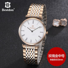 Load image into Gallery viewer, Unisex Stainless Steel Rose Watch Man And Woman Waterproof Watches