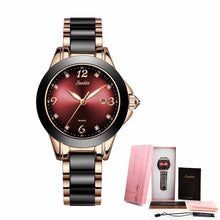 Load image into Gallery viewer, Steel Ceramic Watch Top Brand Luxury Fashion Female Clock+Box
