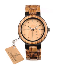 Load image into Gallery viewer, Bobo Bird Natural Solid Wood Wristwatch For Men Fashion Mens Wooden