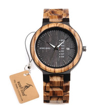 Load image into Gallery viewer, Bobo Bird Natural Solid Wood Wristwatch For Men Fashion Mens Wooden