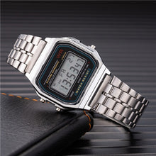 Load image into Gallery viewer, Unisex Watch Gold Silver Vintage Stainless Steel LED