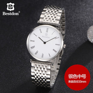 Unisex Stainless Steel Rose Watch Man And Woman Waterproof Watches