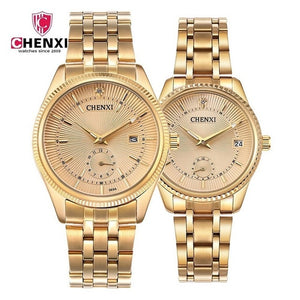 Luxury Women Men Couple Watches  Waterproof Stainless Steel Lover's