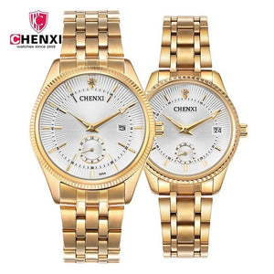 Luxury Women Men Couple Watches  Waterproof Stainless Steel Lover's