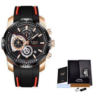 New Fashion Mens Watches Silicone Strap Top Brand Luxury Sport Chronograph Military Waterproof Watch