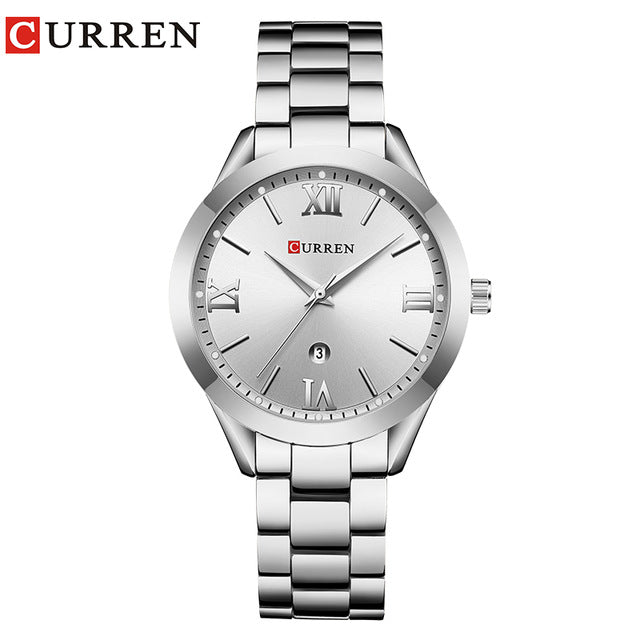 Fashion Stainless Steel Analog Quartz Wrist Watch Female Dress Watch Women