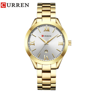 Fashion Stainless Steel Analog Quartz Wrist Watch Female Dress Watch Women