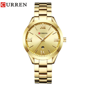 Fashion Stainless Steel Analog Quartz Wrist Watch Female Dress Watch Women