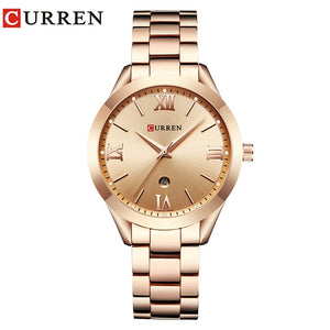 Fashion Stainless Steel Analog Quartz Wrist Watch Female Dress Watch Women