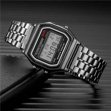 Load image into Gallery viewer, Unisex Watch Gold Silver Vintage Stainless Steel LED
